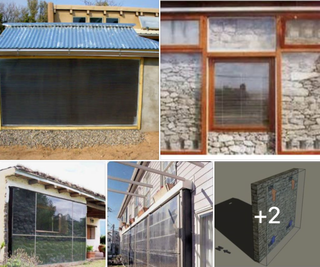 Off Grid Living - How to Build a Passive Solar Heater Trombe Wall with Stones or Sheet Metal